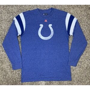 Indianapolis Colts Shirt Mens Medium Blue NFL Team Apparel‎ Long Sleeve Logo